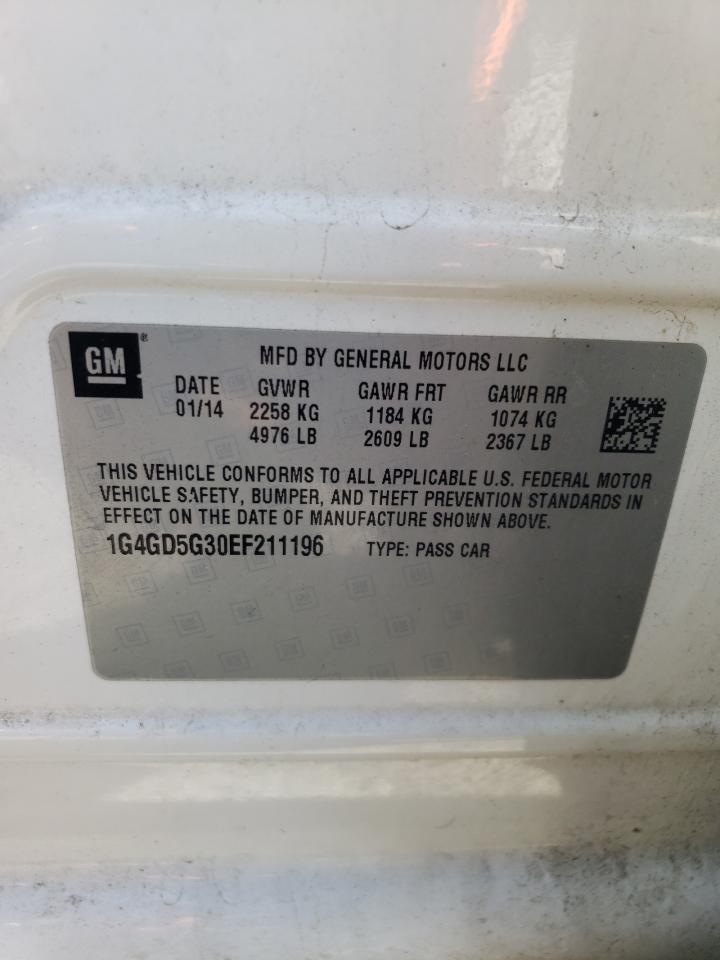 2014 Buick Lacrosse Premium VIN: 1G4GD5G30EF211196 Lot: 59885964