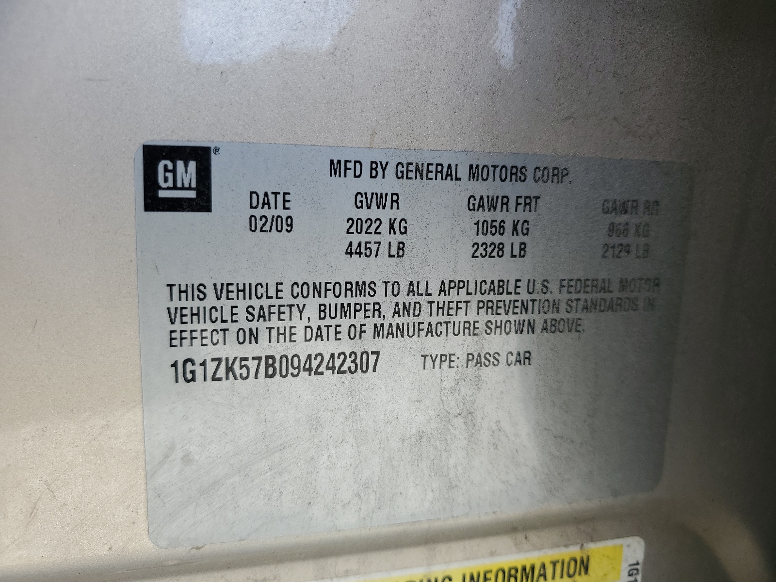 1G1ZK57B094242307 2009 Chevrolet Malibu Ltz