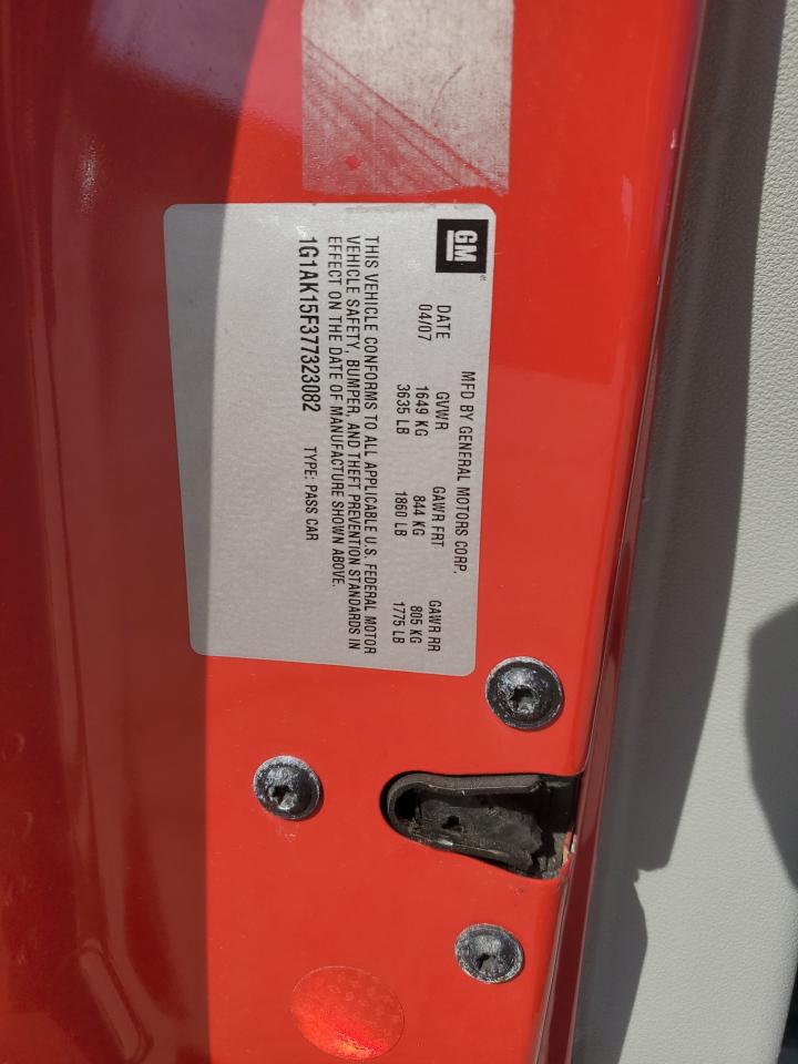 2007 Chevrolet Cobalt Ls VIN: 1G1AK15F377323082 Lot: 60721424