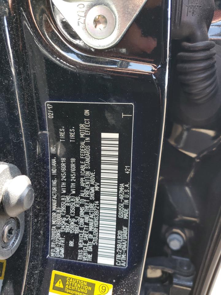 2017 Toyota Highlander Se VIN: 5TDJZRFH0HS397214 Lot: 60109514