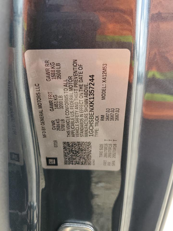 2019 Chevrolet Colorado VIN: 1GCHSBENXK1357244 Lot: 60256064