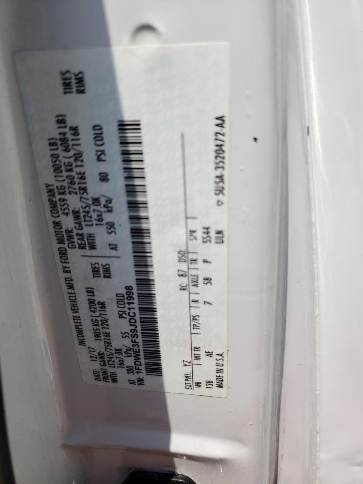 2018 Ford Econoline E350 Super Duty Cutaway Van VIN: 1FDWE3FS9JDC11998 Lot: 59391734