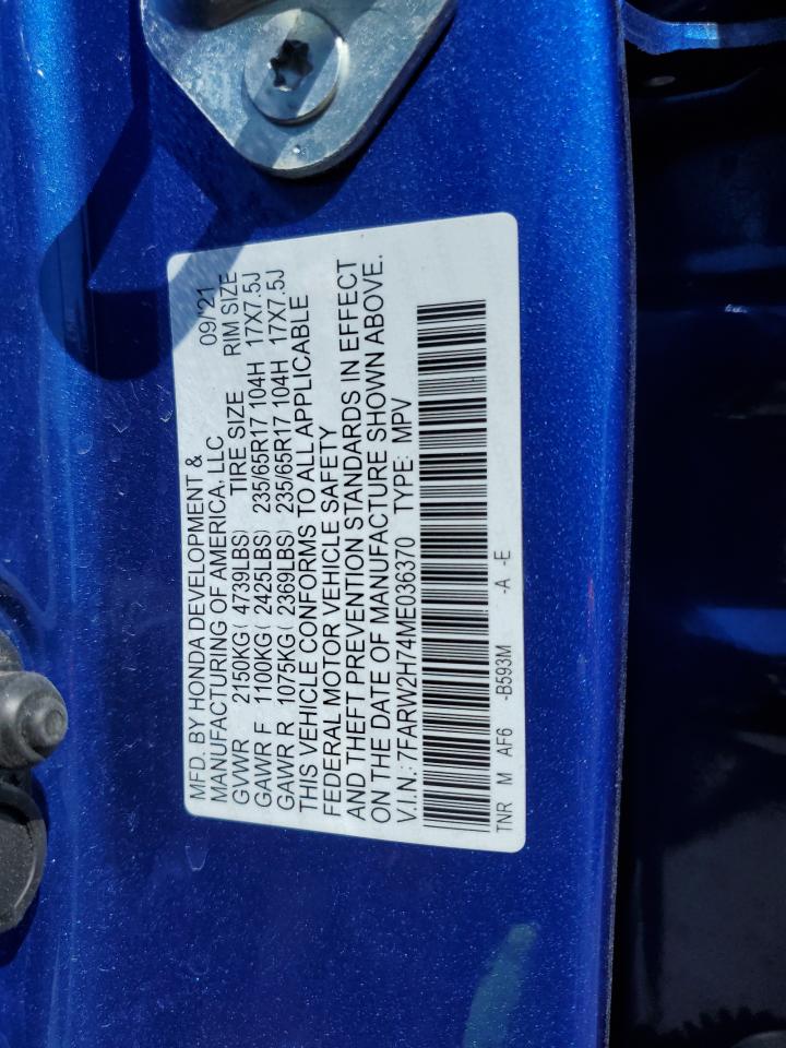 2021 Honda Cr-V Se VIN: 7FARW2H74ME036370 Lot: 57833714