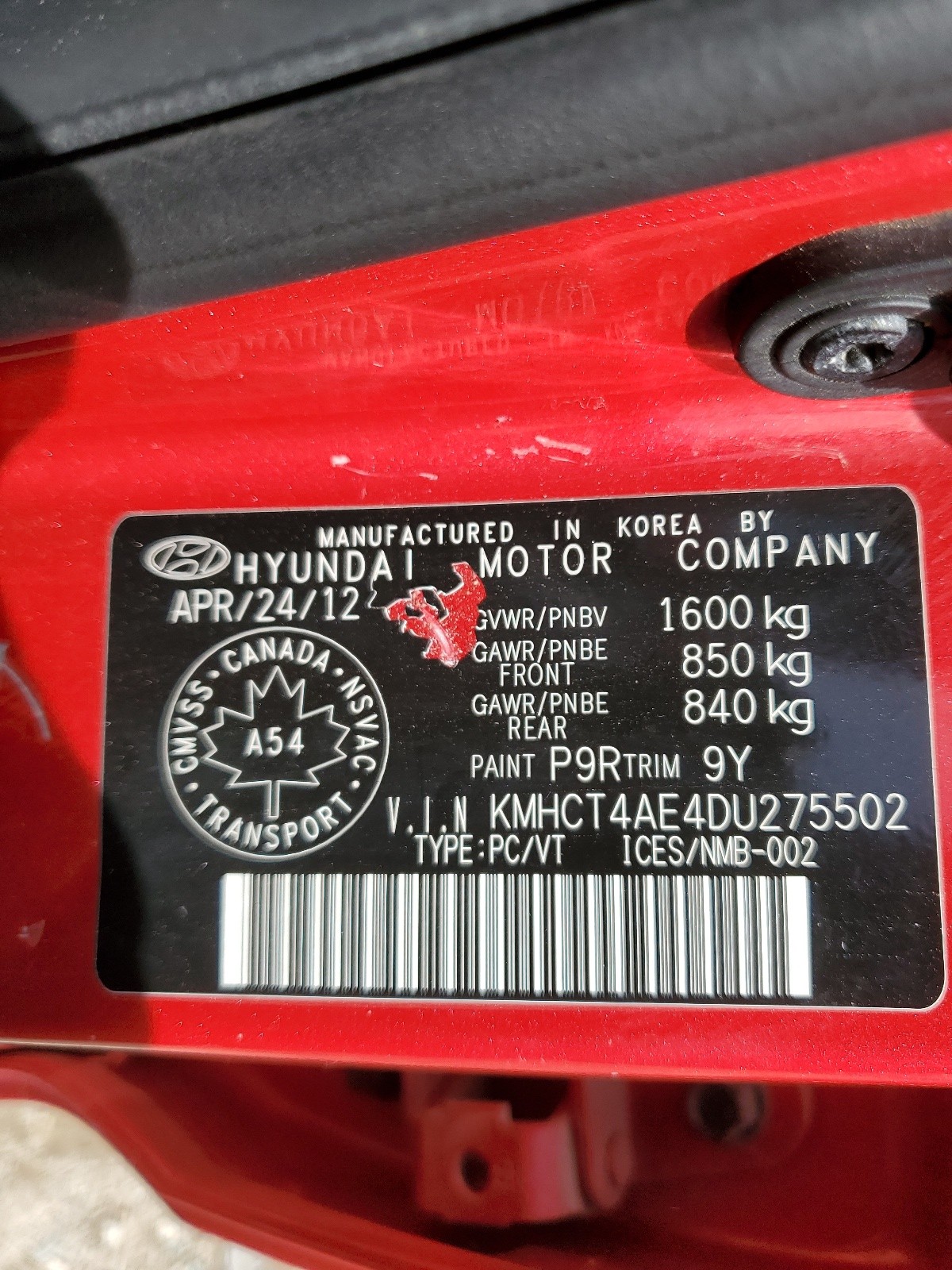 KMHCT4AE4DU275502 2013 Hyundai Accent Gls