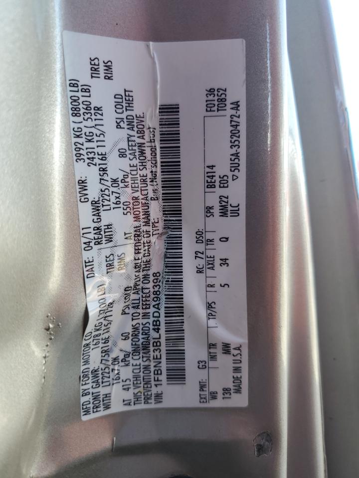 2011 Ford Econoline E350 Super Duty Wagon VIN: 1FBNE3BL4BDA98398 Lot: 57610594