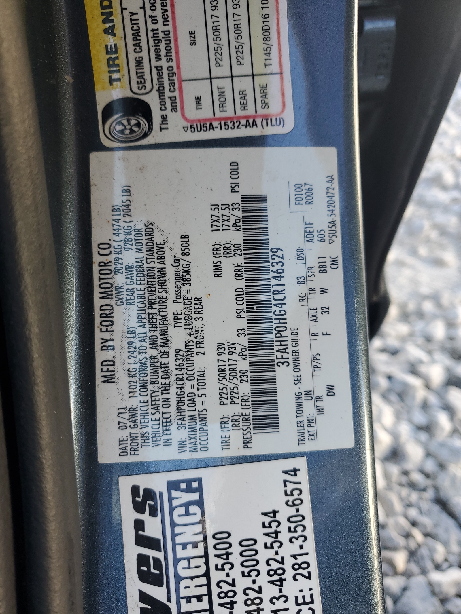 3FAHP0HG4CR146329 2012 Ford Fusion Se