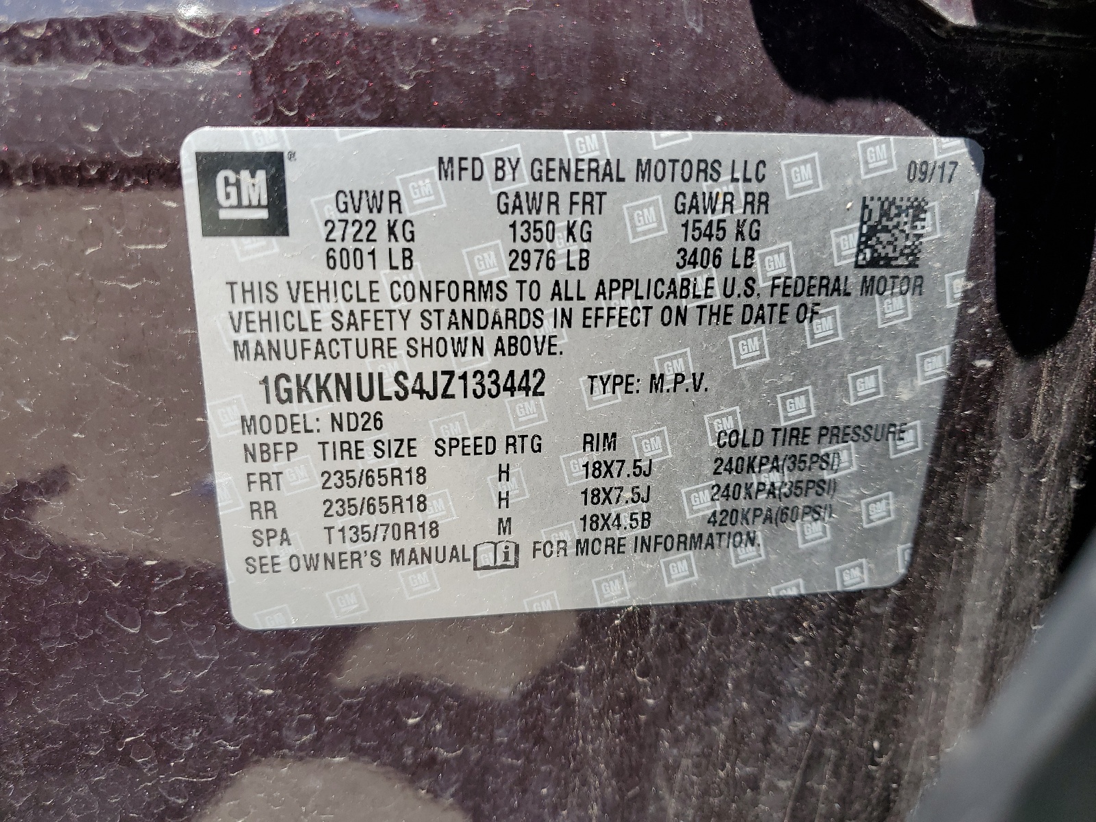 1GKKNULS4JZ133442 2018 GMC Acadia Slt-1