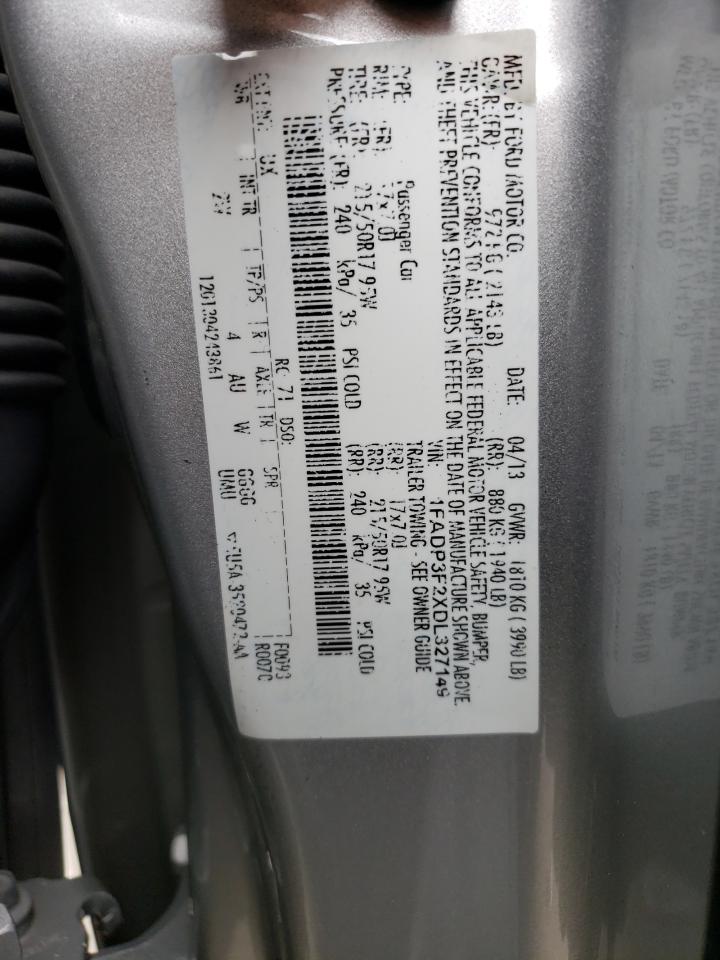 2013 Ford Focus Se VIN: 1FADP3F2XDL327149 Lot: 57736474