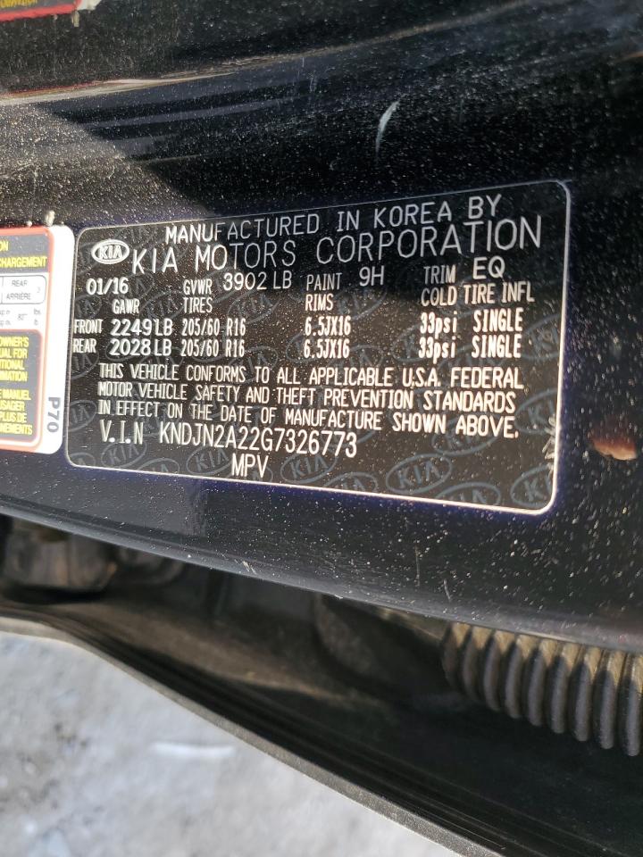 2016 Kia Soul VIN: KNDJN2A22G7326773 Lot: 58060034