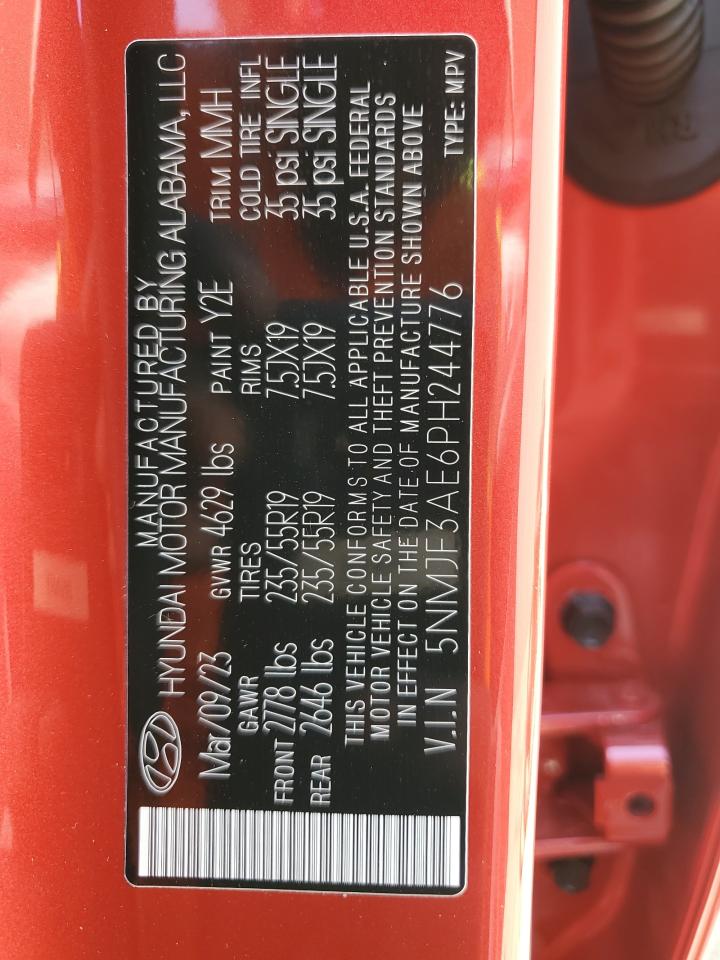 2023 Hyundai Tucson Sel VIN: 5NMJF3AE6PH244776 Lot: 58134784