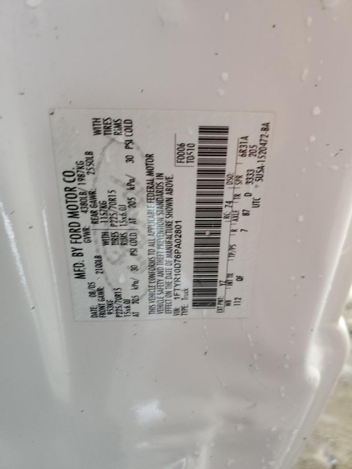 2006 Ford Ranger VIN: 1FTYR10D76PA02801 Lot: 55697754