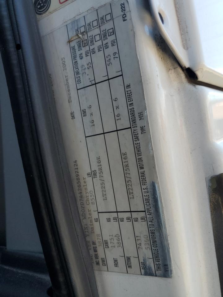 2006 Dodge Sprinter 2500 VIN: WD0PD744265897124 Lot: 60642974