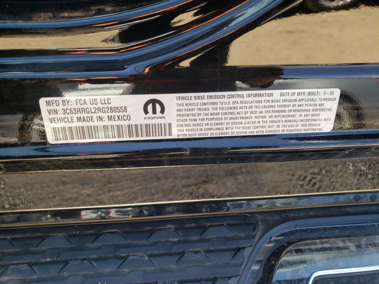 2024 Ram 3500 Tradesman VIN: 3C63RRGL2RG280558 Lot: 60001004