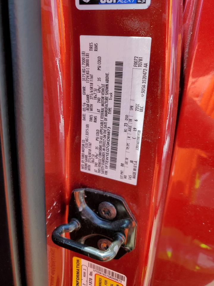 2016 Ford F150 Supercrew VIN: 1FTEW1EG7GKD69873 Lot: 57853824