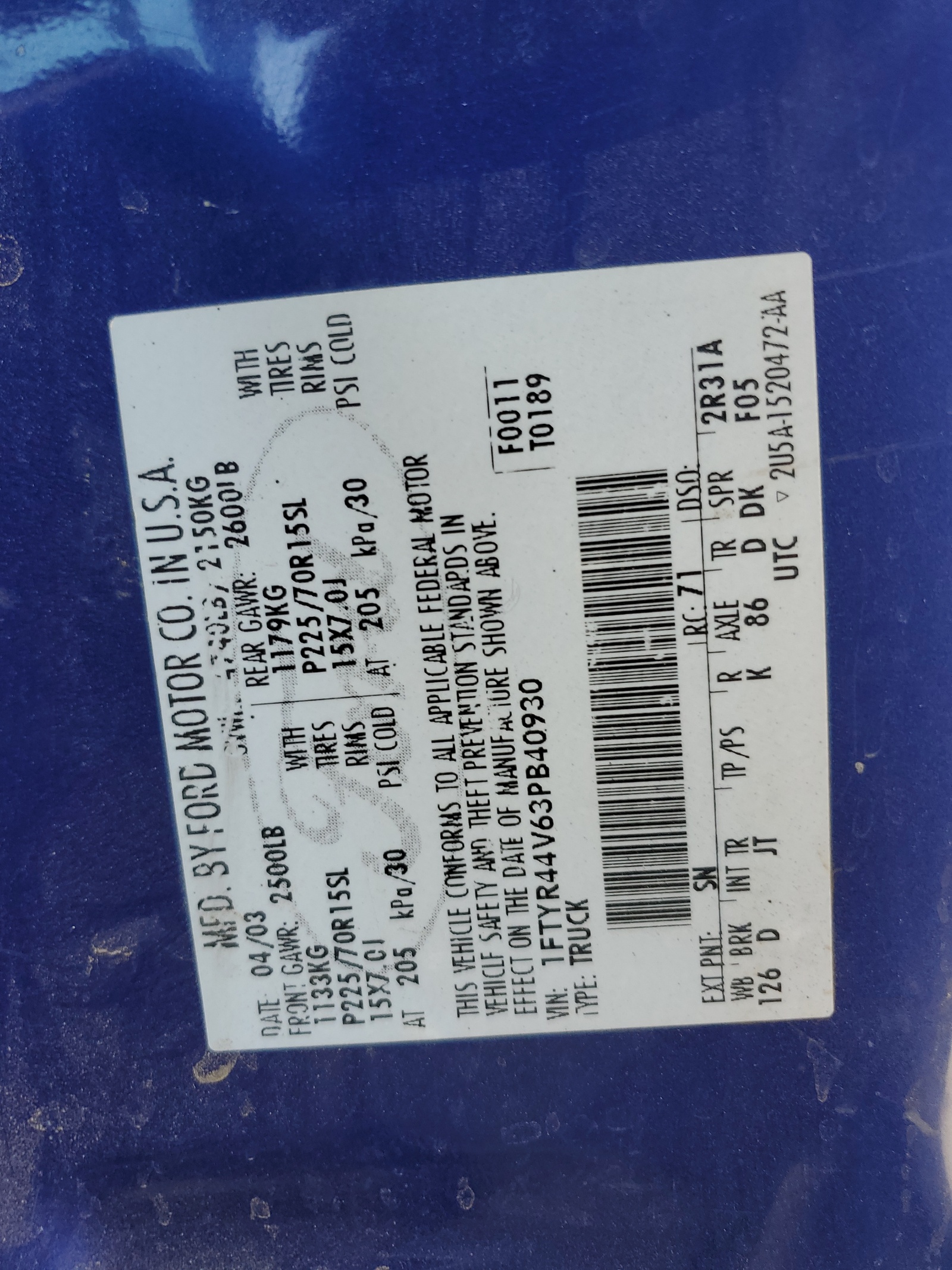 1FTYR44V63PB40930 2003 Ford Ranger Super Cab