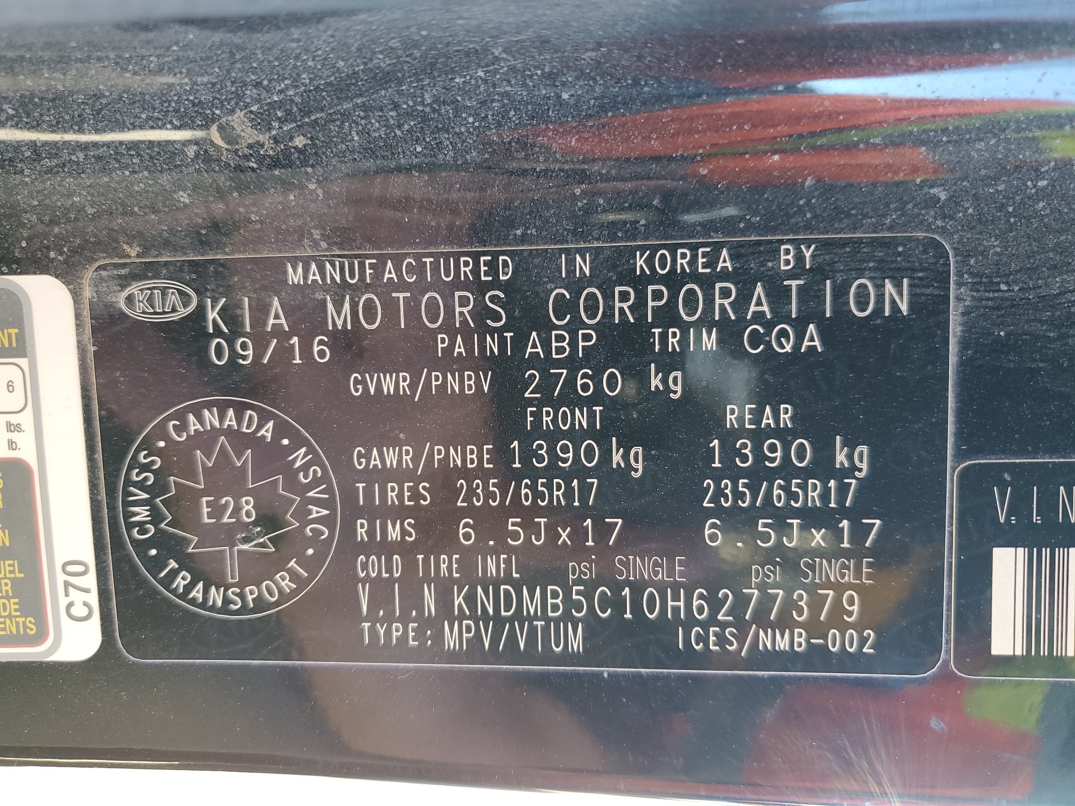 KNDMB5C10H6277379 2017 Kia Sedona Lx