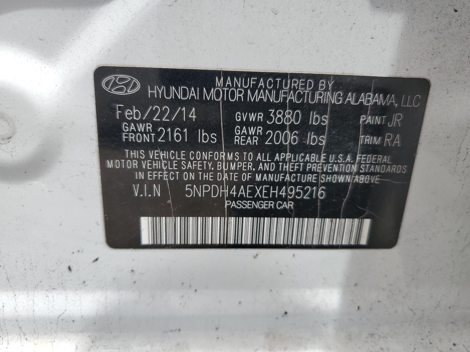 5NPDH4AEXEH495216 2014 Hyundai Elantra Se