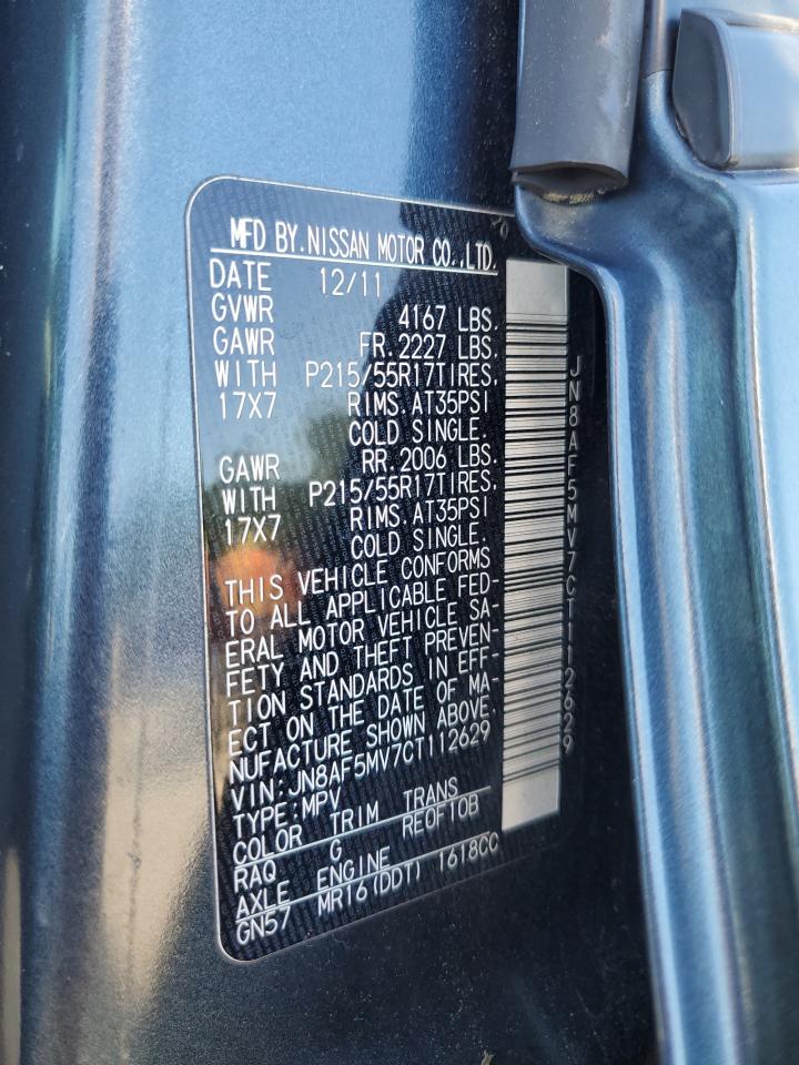 2012 Nissan Juke S VIN: JN8AF5MV7CT112629 Lot: 59624024