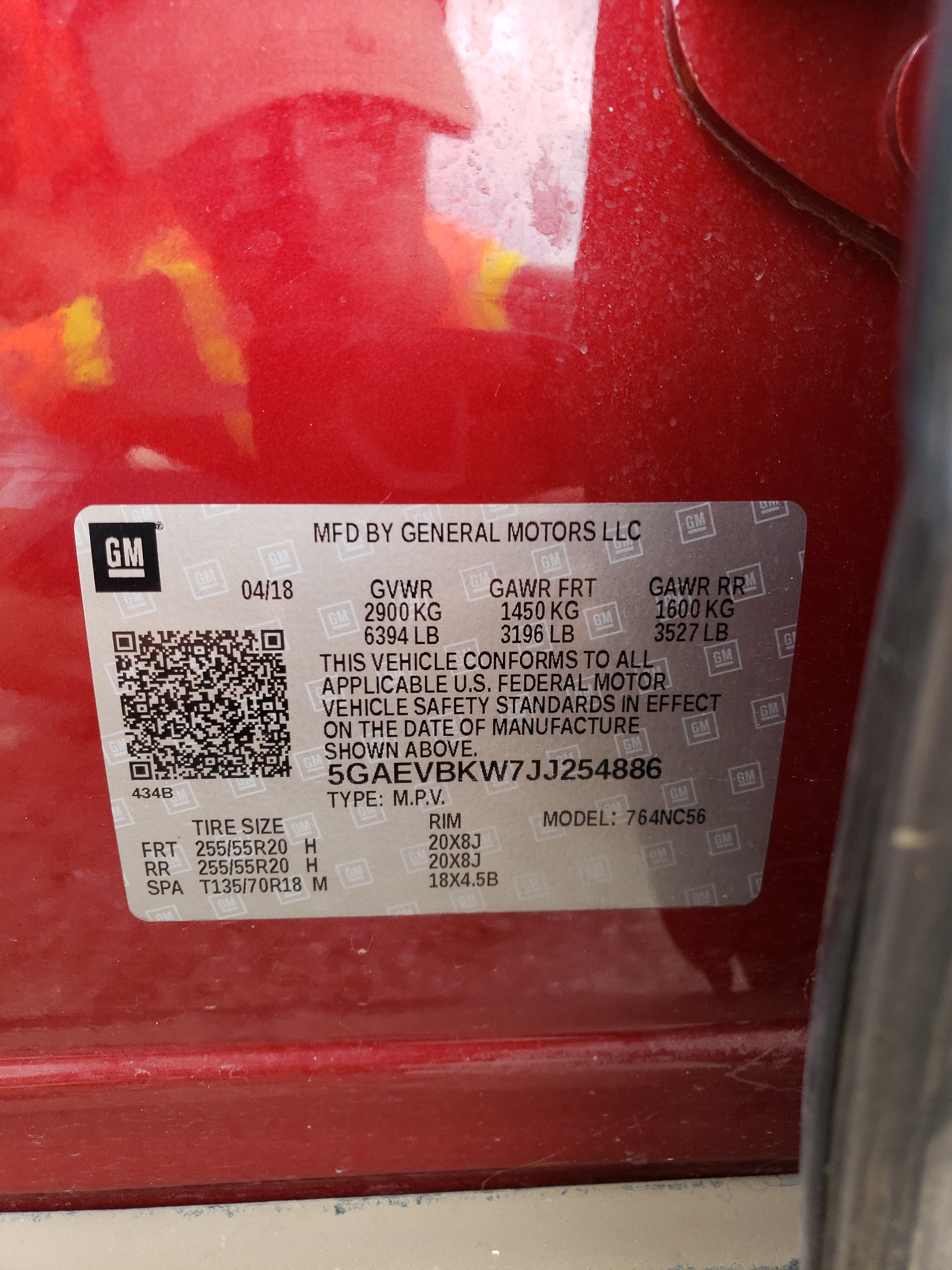 5GAEVBKW7JJ254886 2018 Buick Enclave Premium