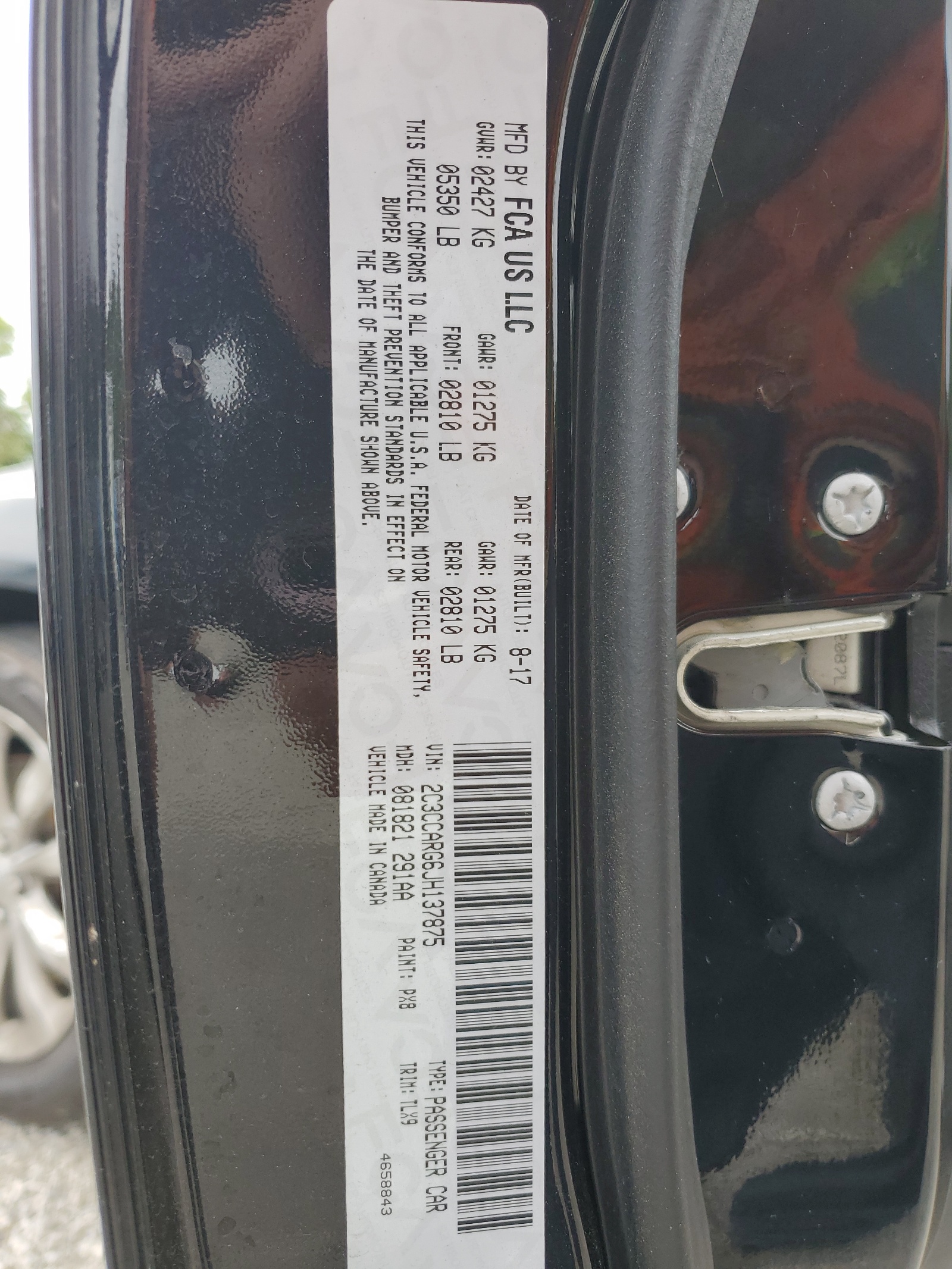 2C3CCARG6JH137875 2018 Chrysler 300 Touring