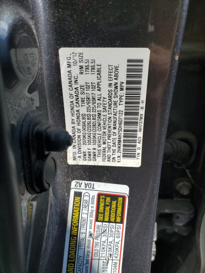 2013 Honda Cr-V Exl VIN: 2HKRM4H75DH607122 Lot: 60410954