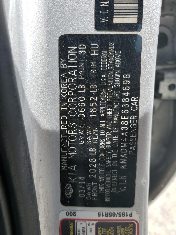 KNADM4A38E6384696 2014 Kia Rio Lx