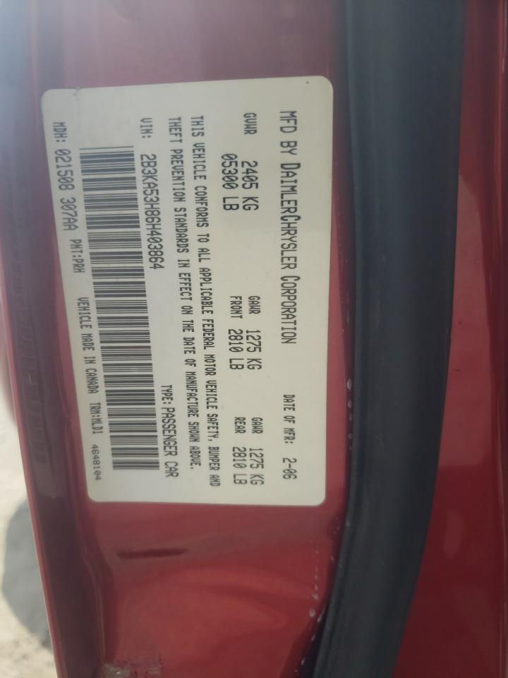 2006 Dodge Charger R/T VIN: 2B3KA53H86H403864 Lot: 61087644