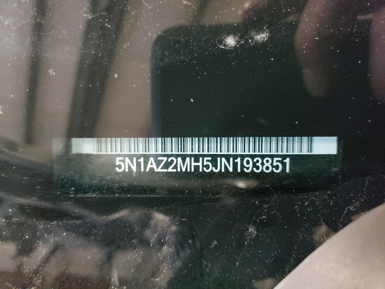 2018 Nissan Murano S VIN: 5N1AZ2MH5JN193851 Lot: 59952124