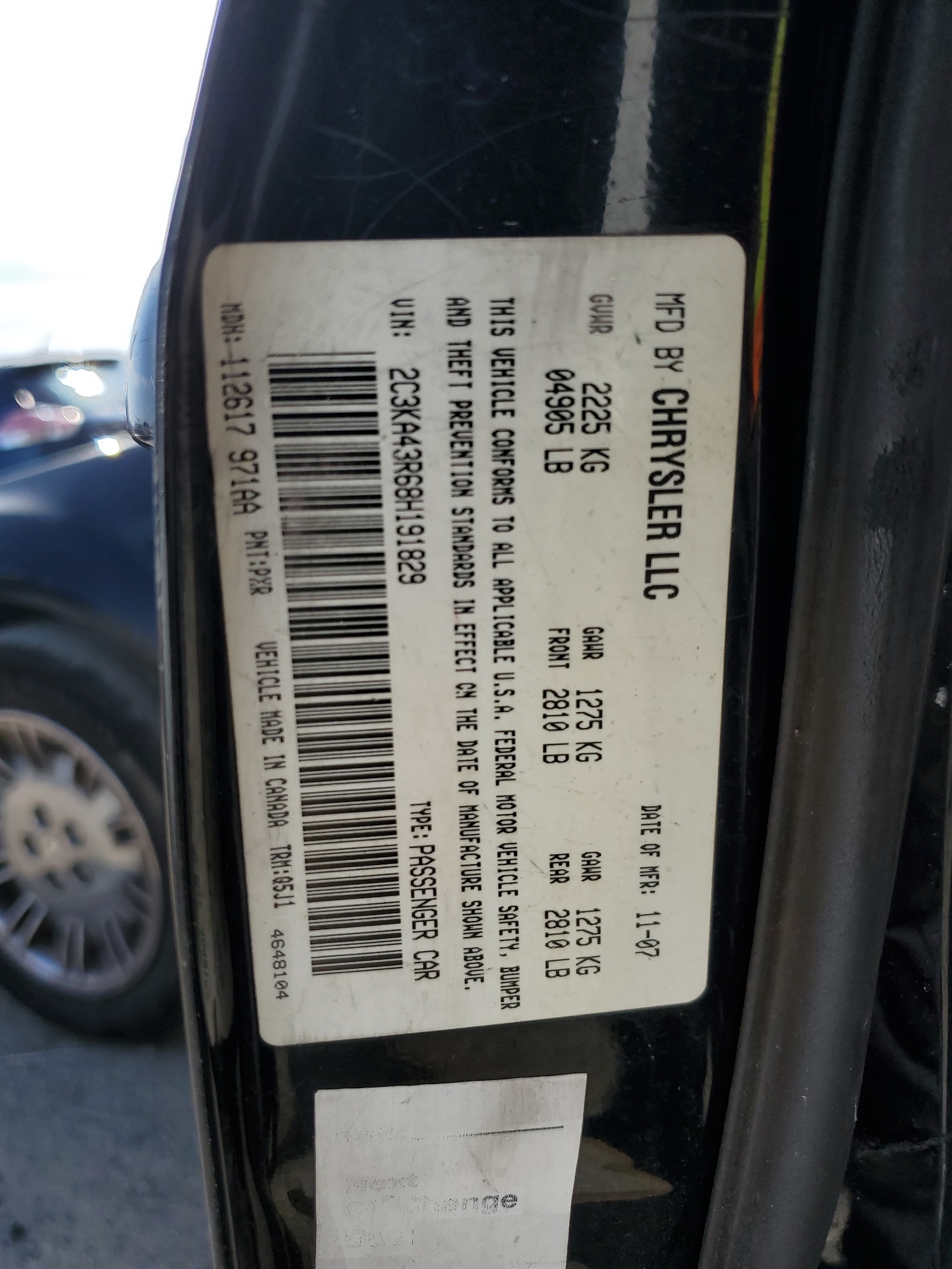2C3KA43R68H191829 2008 Chrysler 300 Lx