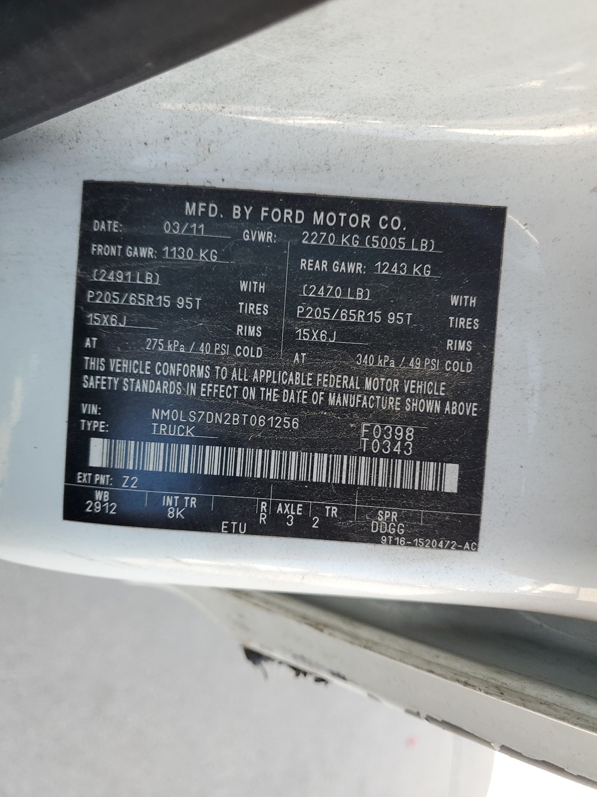 NM0LS7DN2BT061256 2011 Ford Transit Connect Xlt