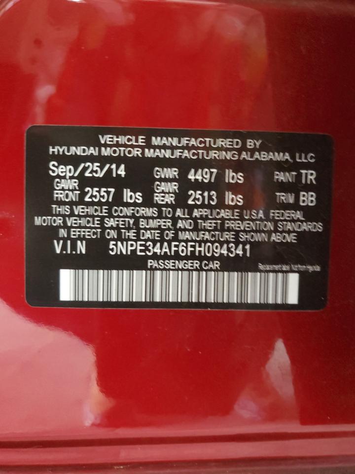 2015 Hyundai Sonata Sport VIN: 5NPE34AF6FH094341 Lot: 57161174