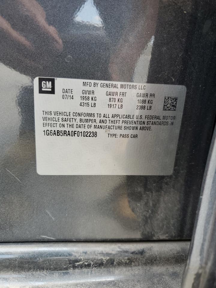 2015 Cadillac Ats Luxury VIN: 1G6AB5RA0F0102238 Lot: 61208334