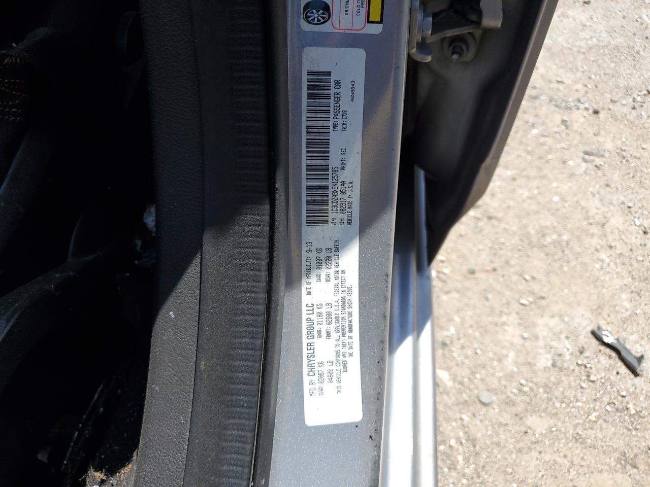 2014 Dodge Avenger Se VIN: 1C3CDZABXEN125785 Lot: 59405004