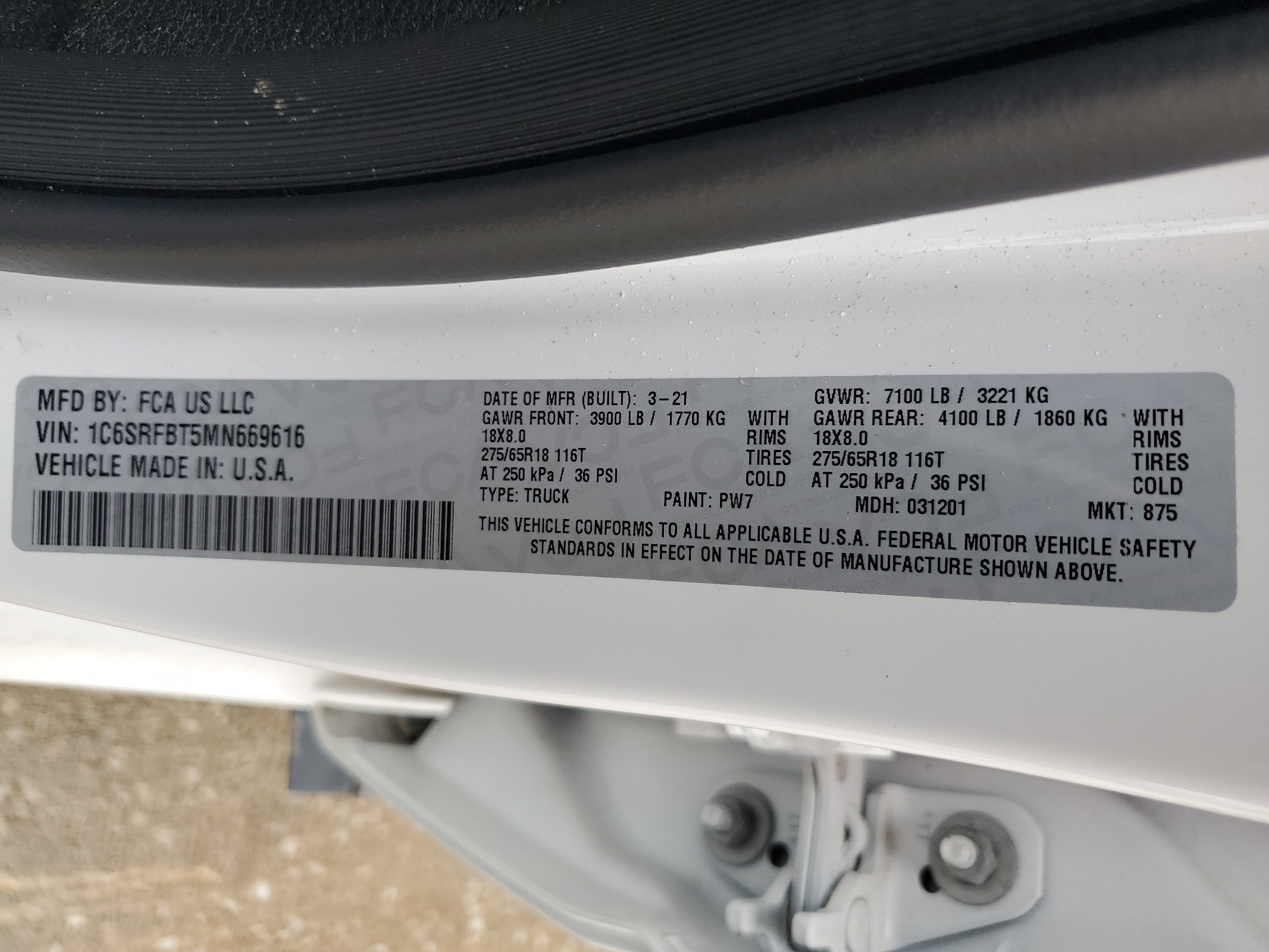 1C6SRFBT5MN669616 2021 Ram 1500 Big Horn/Lone Star