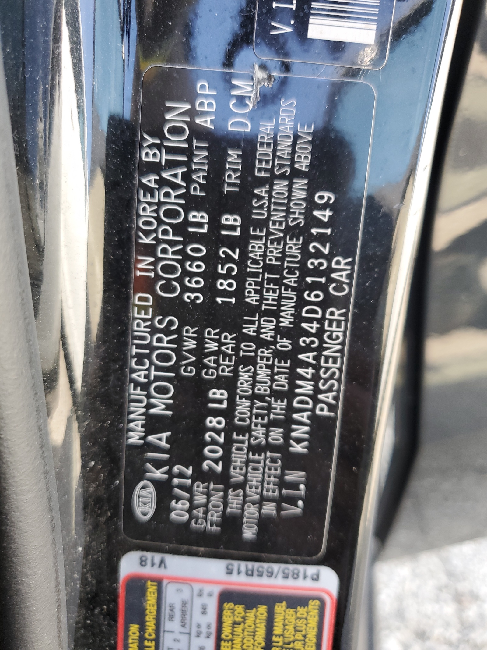 KNADM4A34D6132149 2013 Kia Rio Lx