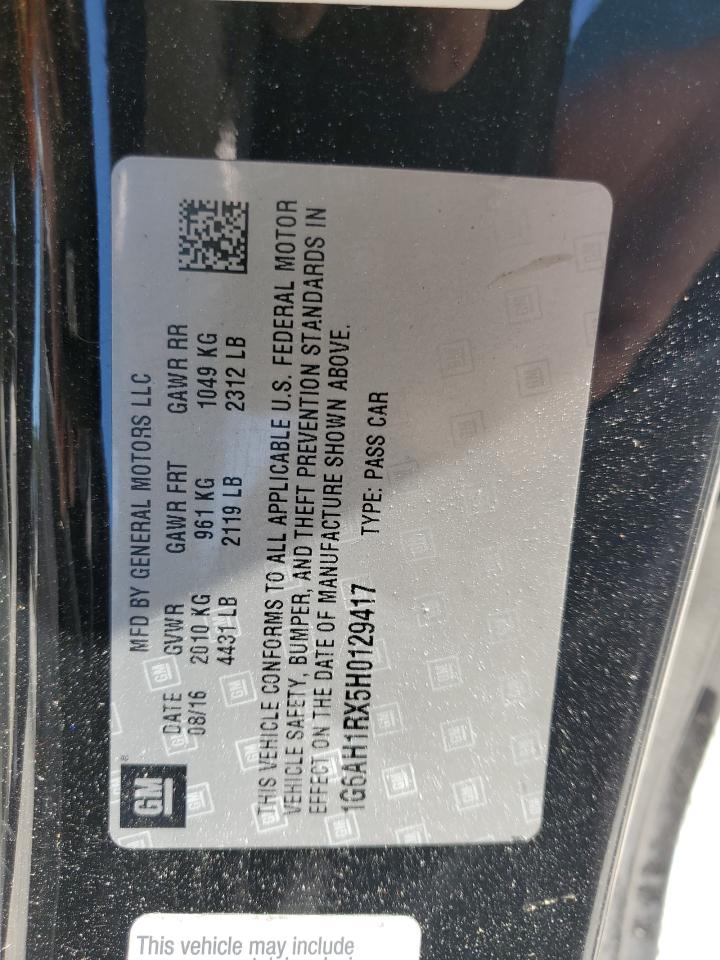 2017 Cadillac Ats Luxury VIN: 1G6AH1RX5H0129417 Lot: 58750204