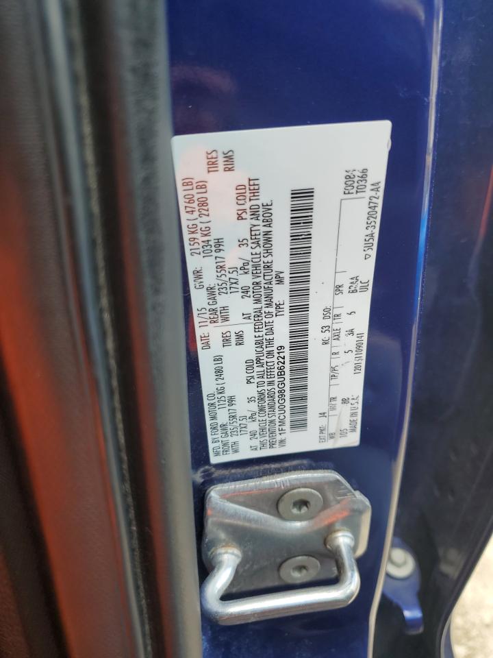 2016 Ford Escape Se VIN: 1FMCU0G98GUB62219 Lot: 60733824