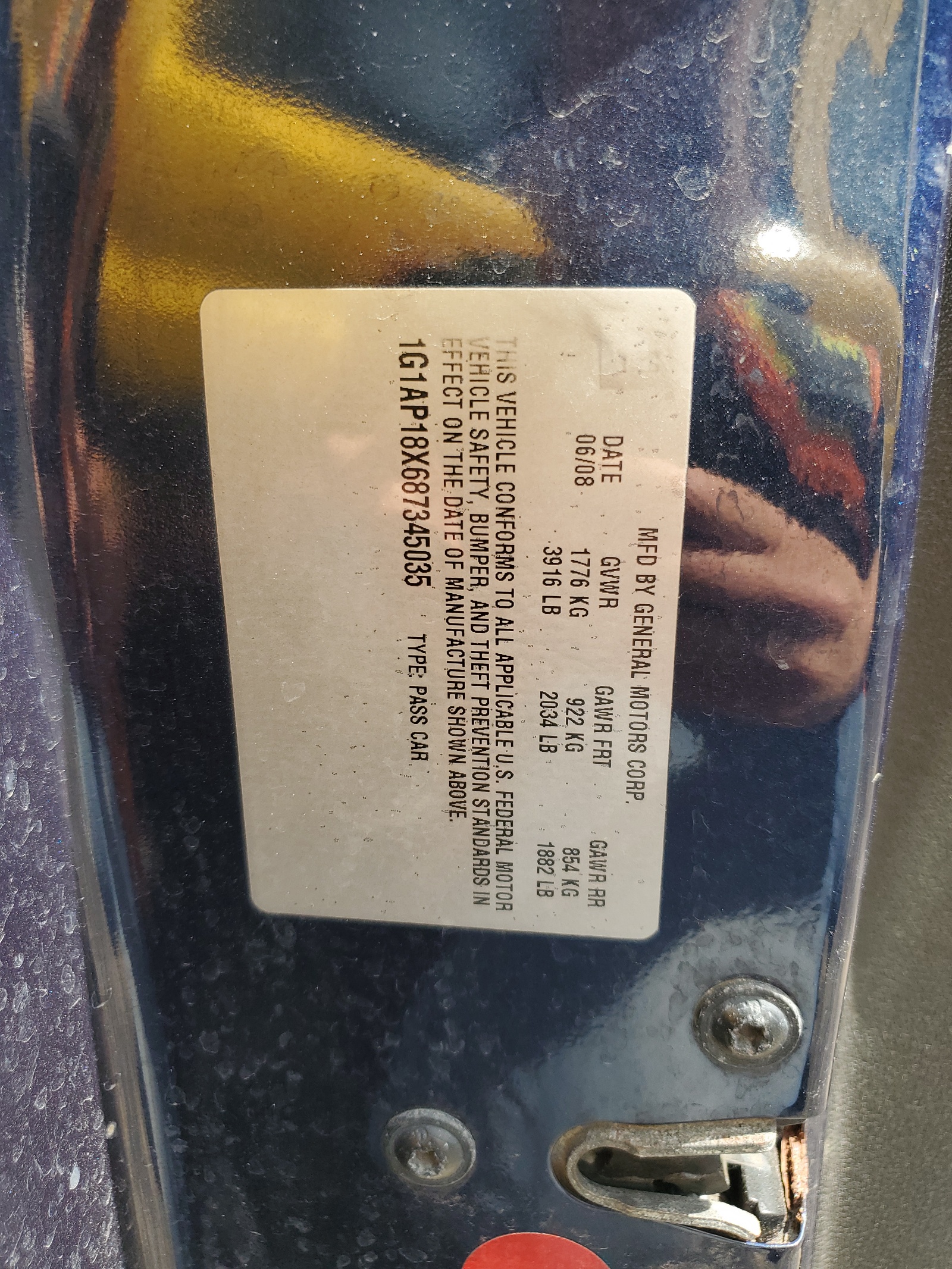 1G1AP18X687345035 2008 Chevrolet Cobalt Ss