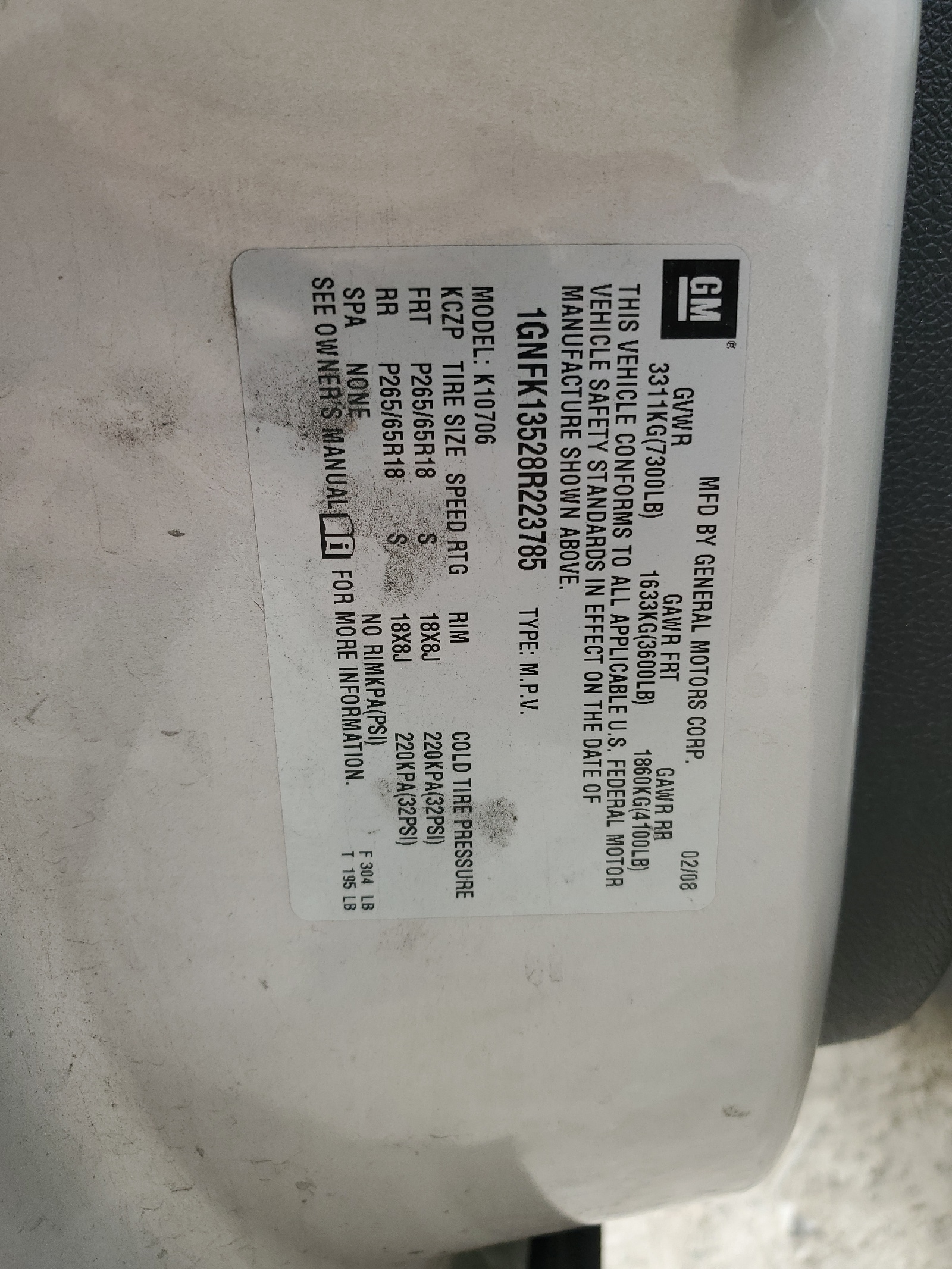 1GNFK13528R223785 2008 Chevrolet Tahoe K1500 Hybrid