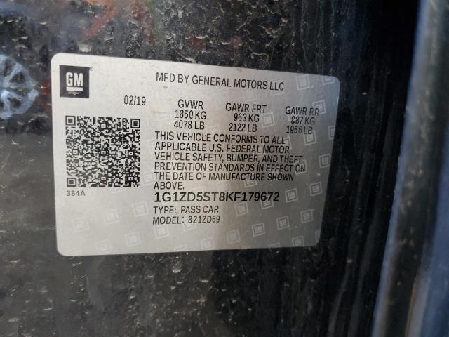 1G1ZD5ST8KF179672 | 2019 Chevrolet malibu lt