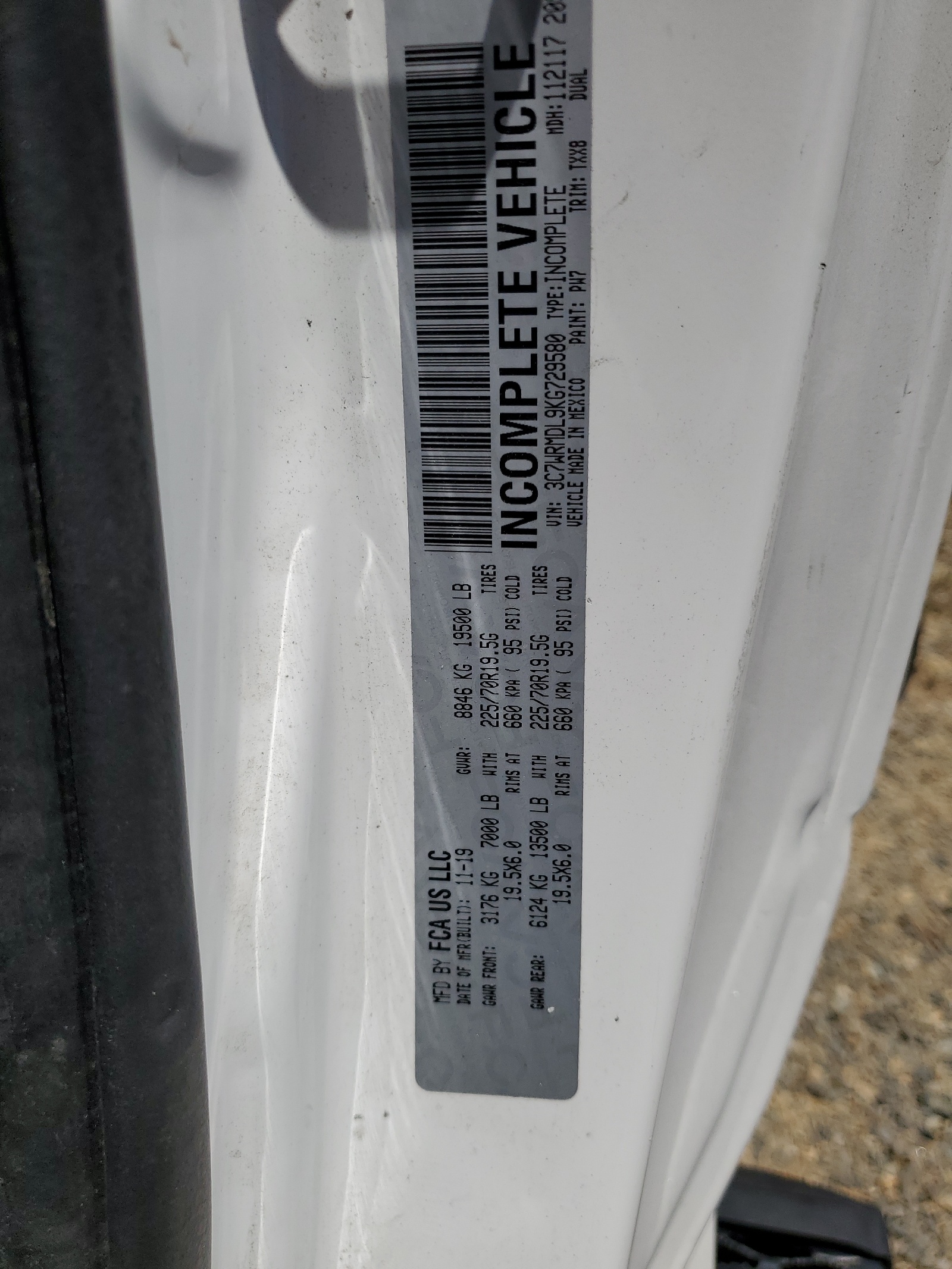 3C7WRMDL9KG729580 2019 Ram 5500