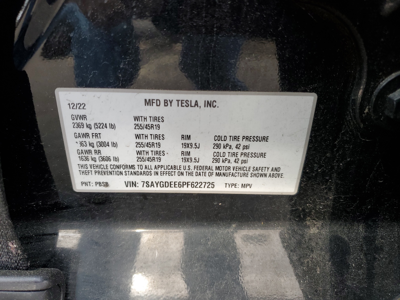 7SAYGDEE6PF622725 2023 Tesla Model Y