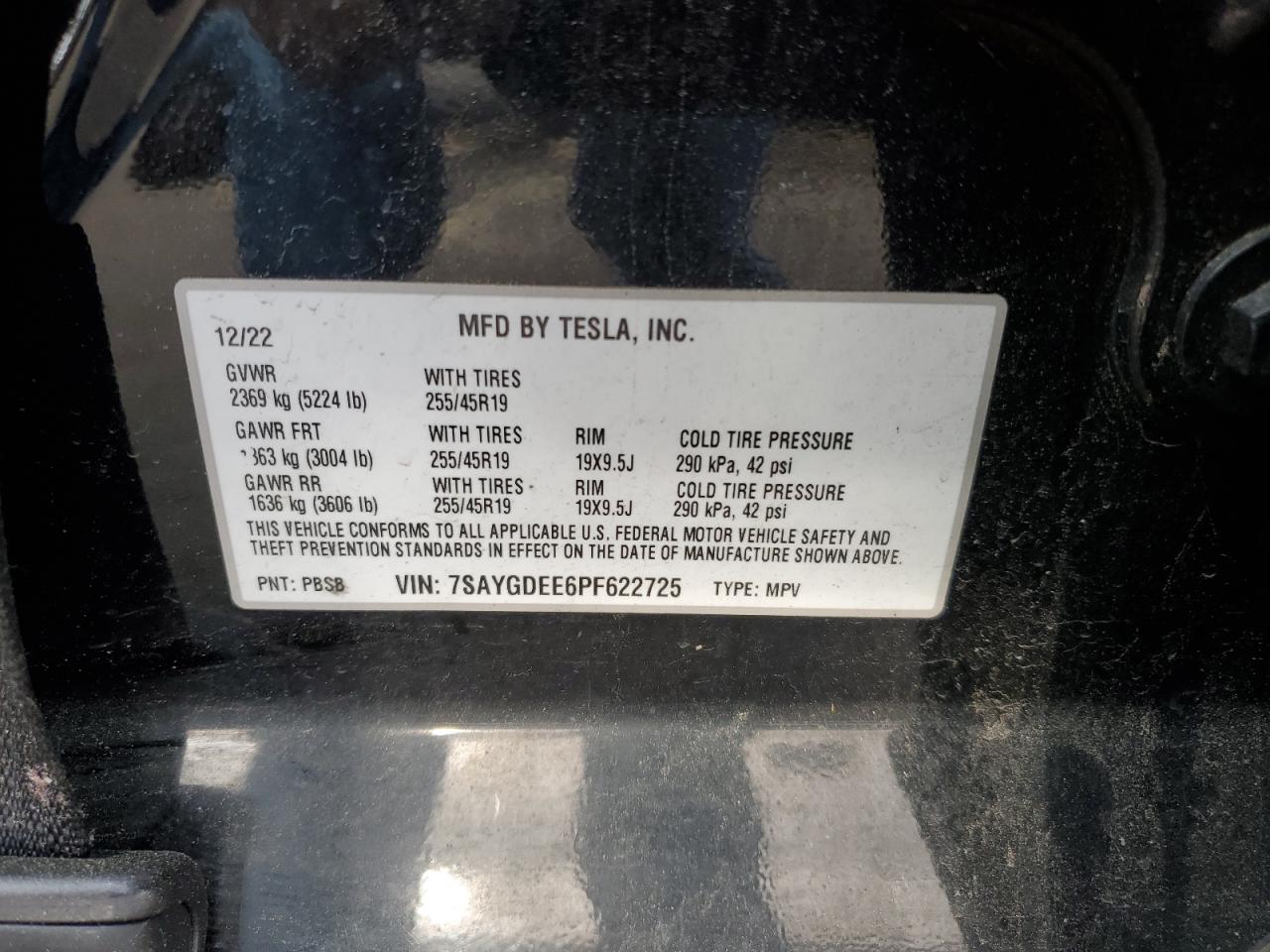 7SAYGDEE6PF622725 2023 TESLA MODEL Y - Image 12