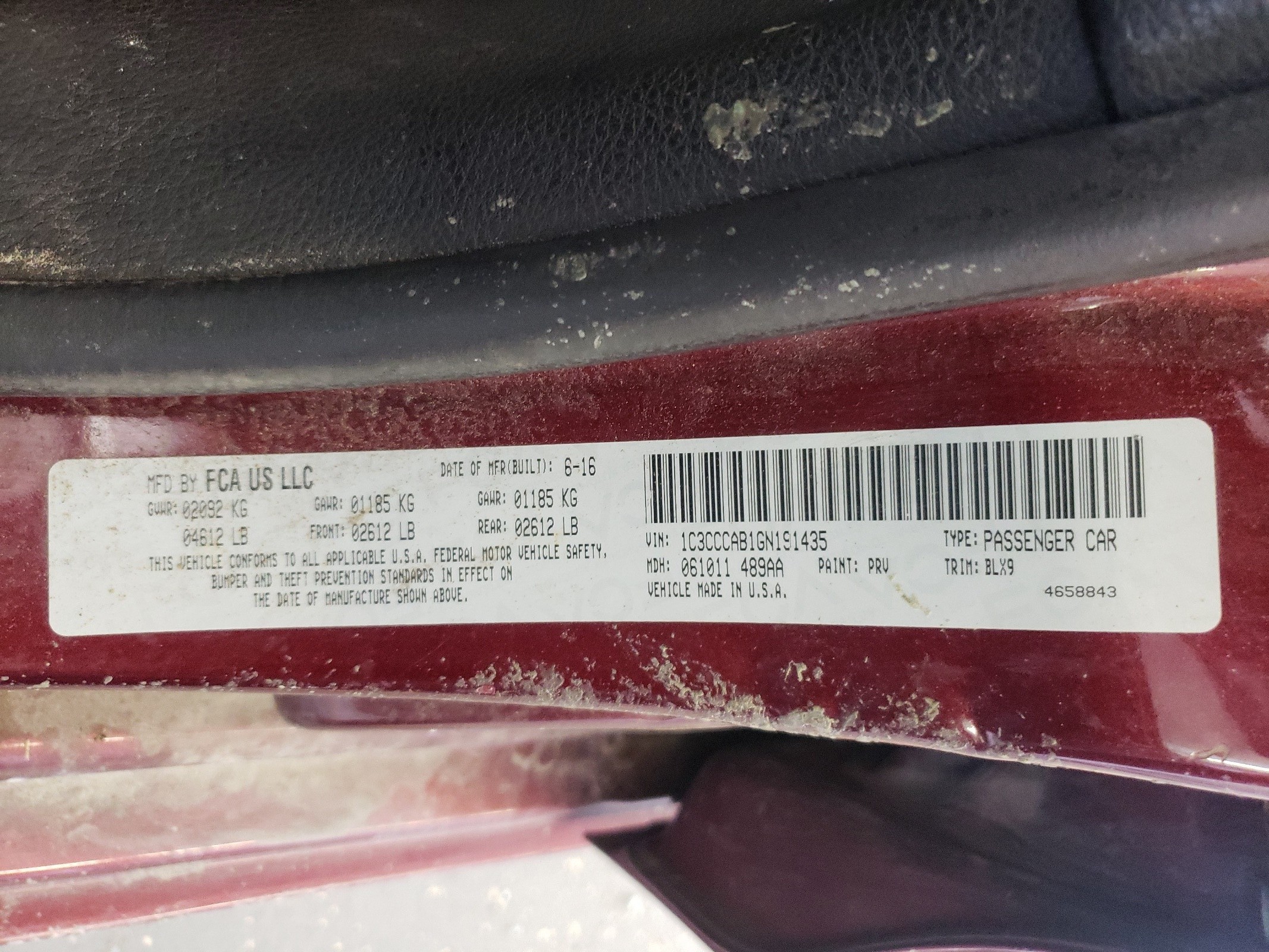 1C3CCCAB1GN191435 2016 Chrysler 200 Limited