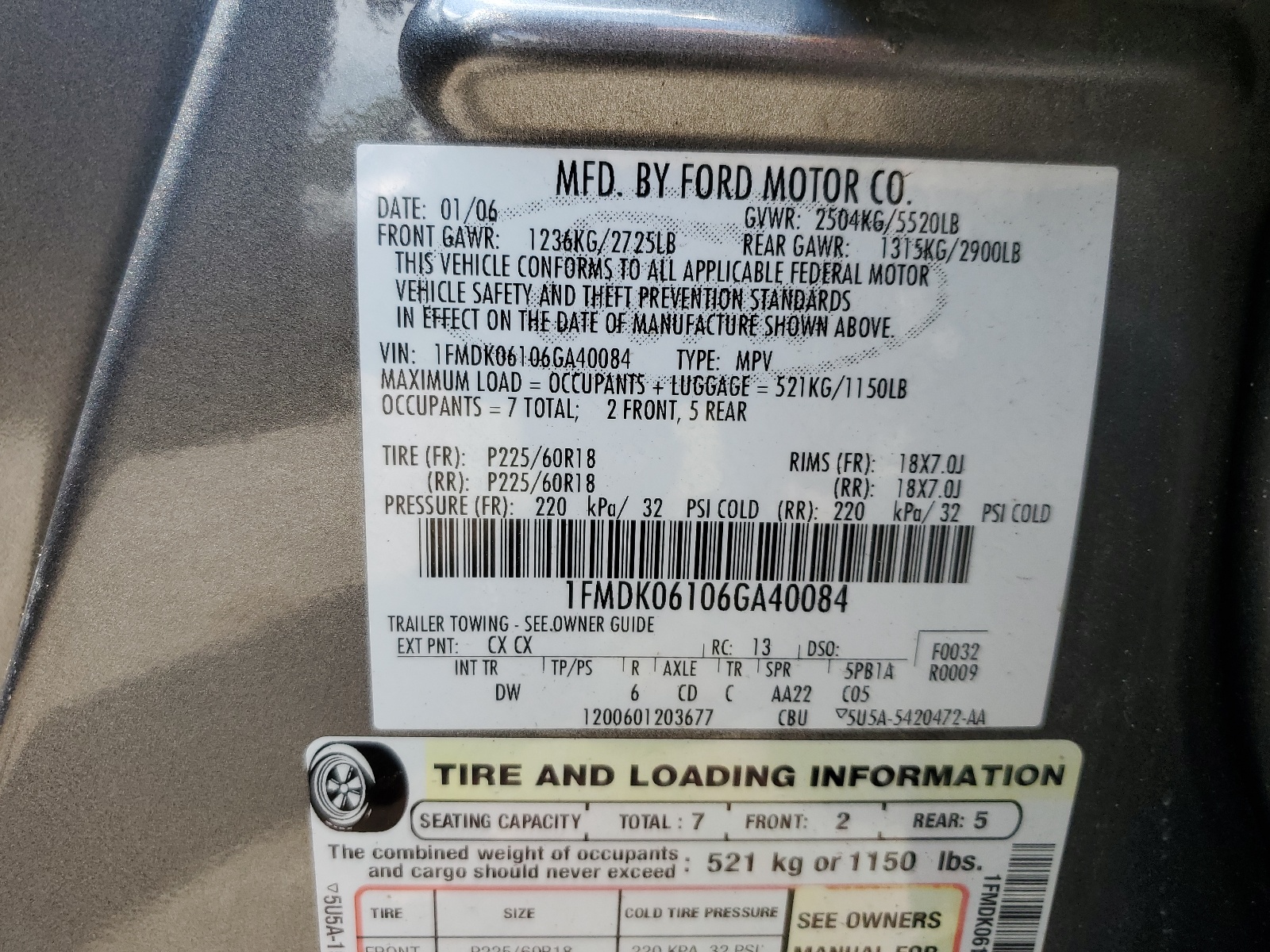 1FMDK06106GA40084 2006 Ford Freestyle Limited