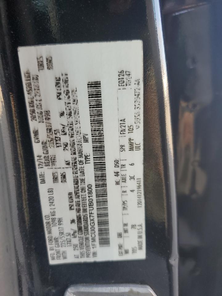 2015 Ford Escape Se VIN: 1FMCU0GX7FUB01800 Lot: 60900164