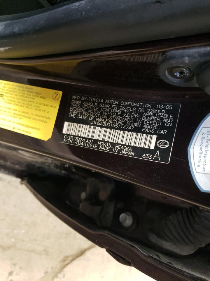 2005 Lexus Es 330 VIN: JTHBA30G155114747 Lot: 59151654