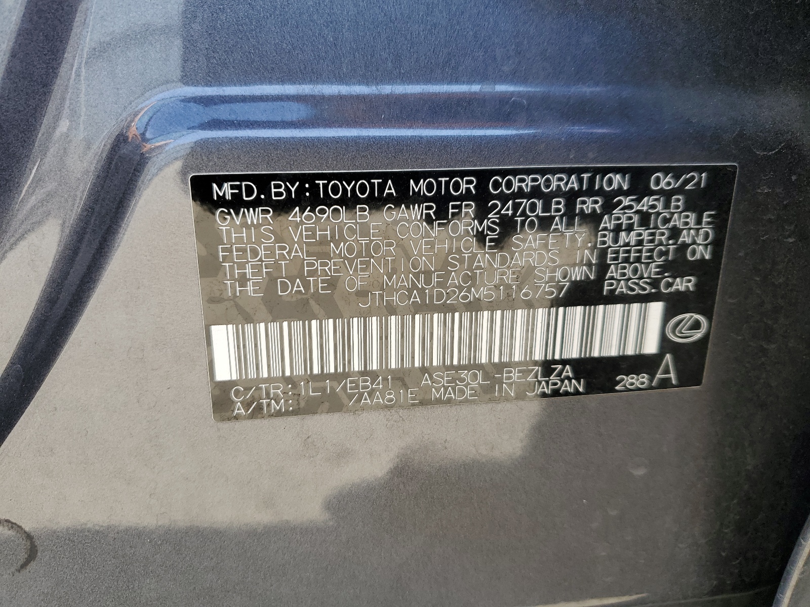 JTHCA1D26M5116757 2021 Lexus Is 300