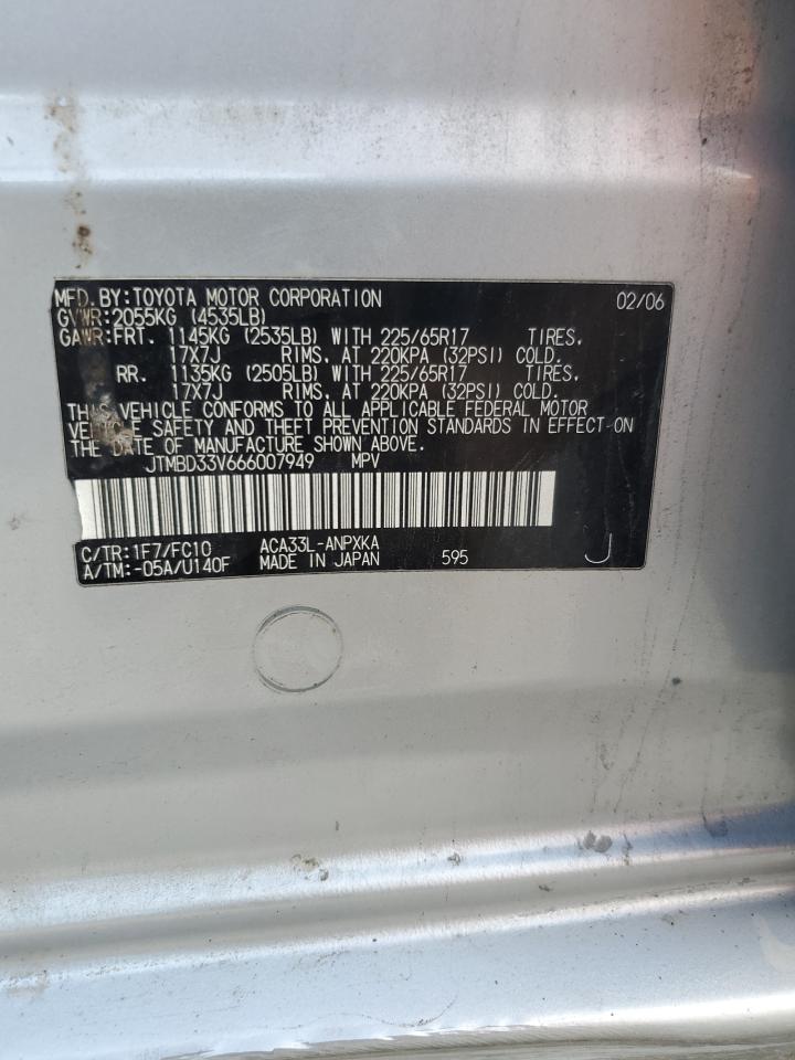 JTMBD33V666007949 2006 Toyota Rav4