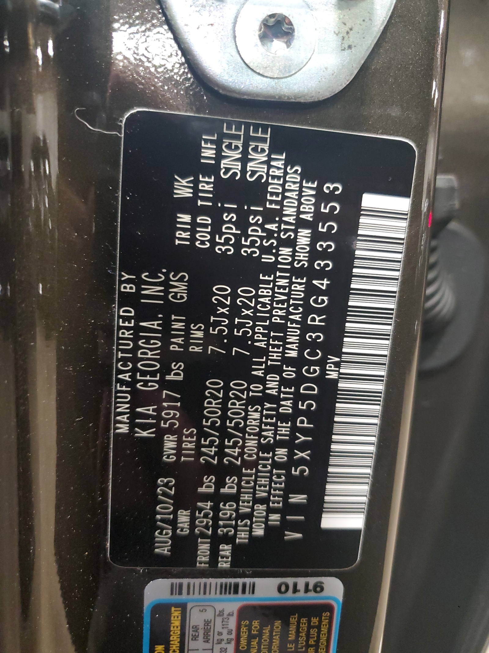 5XYP5DGC3RG433553 2024 Kia Telluride Sx